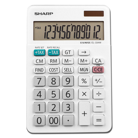 SHARP CALCULATOR 12DIGIT WHITE EL-334WB